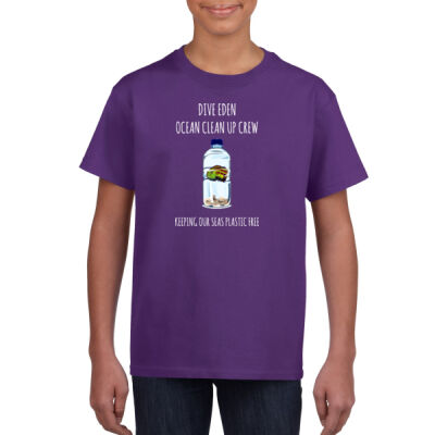 dive eden unisex youth t-shirt w ocean clean up crew print on front Thumbnail